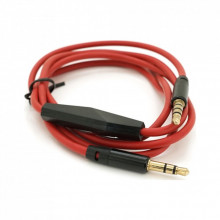 Кабель мультимедийный 3.5mm M to 3.5mm M 1.0m + microphone red Voltronic (ZDL-AUXcM/1.0m) (320247)