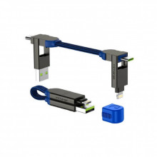Дата кабель 6in1 inCharge X 0,14m 100W blue Rolling Square (X02WR) (342447)