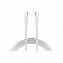 Дата кабель USB-C to USB-C 1.0m OnWire 60CL C-C 60W COLOR Braided 1m White Canyon (CND-CCAP60AB10W) (322547)
