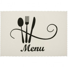 Набір 12 сервірувальних килимків Doily Menu 30х45см, плейсмат (подтарельники), молочний (232847)