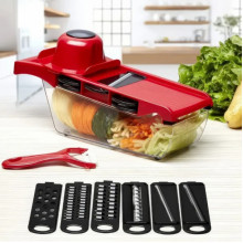 Овощерезка с резервуаром и насадками Mandoline Slicer 6в1 измельчитель для овощей и фруктов (345357)