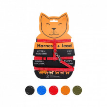 Шлей для кошек Dog Extreme из нейлона с поводком Ш 10 мм Д 110 см красная (42853) (311457)