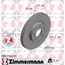 Тормозной диск ZIMMERMANN 280.3166.20 (299657)