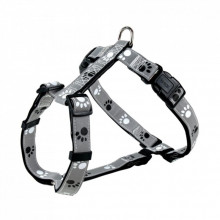 Шлей для собак Trixie Silver Reflect с лапами XS-S 30-40 см/15 мм серая (4011905122311) (307857)