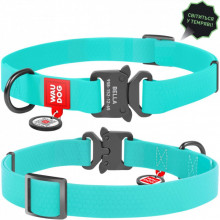 Ошейник для животных WAUDOG Waterproof из QR металлическая пряжка-фастекс Ш 25 мм Д 38-58 см ментоловый (2783) (311857)
