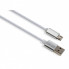 Дата кабель USB 2.0 AM to Micro 5P 1m LED silver Vinga (VCPDCMLED1S) (340857)