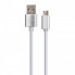 Дата кабель USB 2.0 AM to Micro 5P 1m LED silver Vinga (VCPDCMLED1S) (340857)