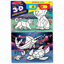 Набор для творчества Melissa&Doug 3D пазлы-раскраски Сафари/Океан (MD8823) (270167)