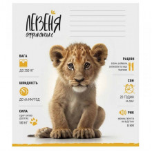Тетрадь ученическая "Africa Animals" 012-3279K-1 в клетку, 12 листов