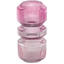 Ваза для квітів "Ancient Glass Pink Colors" Ø13x25см, кольорова, відтінки рожевого (184367)