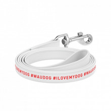 Поводок для собак WAUDOG Design "я люблю свою собаку" L-XL Ш 25 мм Д 122 см белый (379515) (311977)