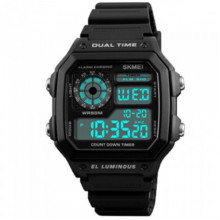 Мужские спортивные электронные часы Skmei 1299BK Черные (190287)