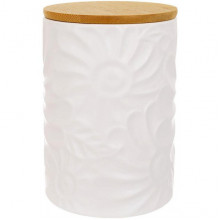 Банка Merceyl "Квітка" 700мл керамічна для сипучих продуктів, біла матова (243387)