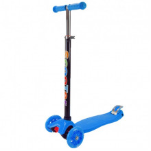 Самокат детский 3-х колесный Scooter Maxi SC2401(Blue) светящиеся колеса, синий