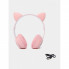 Беспроводные наушники с кошачьими ушками и RGB подсветкой FM радио, micro SD Cat MZ-023 Розовые (197197)