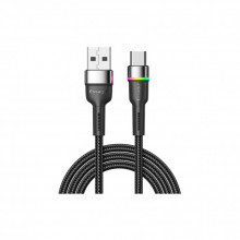 Дата кабель USB 2.0 AM to USB-C 0.5m 3A LED black Essager (EXCT-XCDB01) (324297)