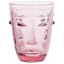 Набір 6 скляних стаканів Ariadne "Face Pink" 250мл, темно-рожеве скло (177497)