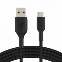 Дата кабель USB 2.0 AM to USB-C 2.0m BRAIDED black Belkin (CAB002BT2MBK) (341497)