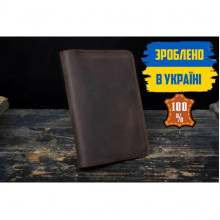 Портмоне мужское из натуральной кожи для денег документов банковских карт КОСМОПОЛИТ коричневое (151750533)