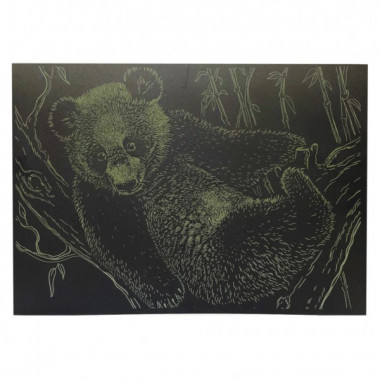 Гравюра А4 "Медведь" ГрА4-17з эконом вариант в пакете 29,7х21 см