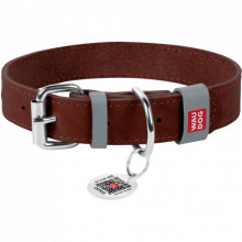 Ошейник для животных WAUDOG Classic кожаный 15 мм х 27-36 см коричневый (02076) (310208)