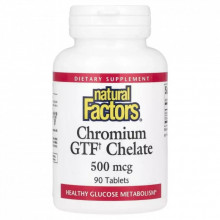 Минералы Natural Factors Хром GTF Хелат, 500 мкг, Chromium GTF Chelate, 90 таблеток (NFS-01630) (309308) Минералы Natural Factors Хром GTF Хелат, 500 мкг, Chromium GTF Chelate, 90 таблеток (NFS-01630) (309308)