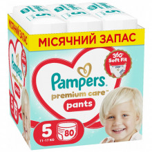 Подгузники Pampers Premium Care Pants Розмір 5 (11-17 кг) 80 шт (8006530320153) (346408)