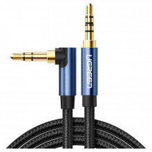 Кабель мультимедийный 3.5mm M to 3.5mm M 1.0m 90° corner AV112 blue Ugreen (60179) (320508)