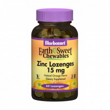 Минералы Bluebonnet Nutrition Цинк 15 мг, Вкус Апельсина, EarthSweet Chewables, 60 таблет (BLB-00745) (302908)
