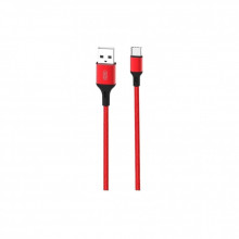 Дата кабель USB 2.0 AM to USB-C 1.0m braided NB143 red XO (6920680870691) (324908)