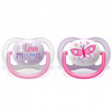 Пустышка Philips AVENT Ultra Air I love... для девочек 0-6 мес. (SCF080/02) (255318)