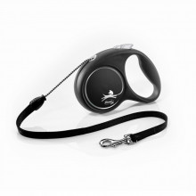Поводок для собак Flexi Black Design М трос 5 м (черный) (4000498033401) (310518)