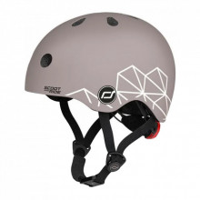Шлем Scoot&Ride 45-51см, коричневый, с фонариком (SR-181206-BROWNLINES) (274618)