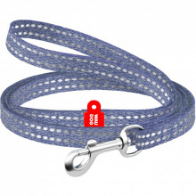 Поводок для кошек WAUDOG Re-cotton светоотражающий XS 200х1 см синий (164412) (310328)