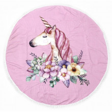 Полотенце MirSon пляжное №5076 Summer Time Pink Unicorn Girl 150x150 см (2200003947847) (325628)