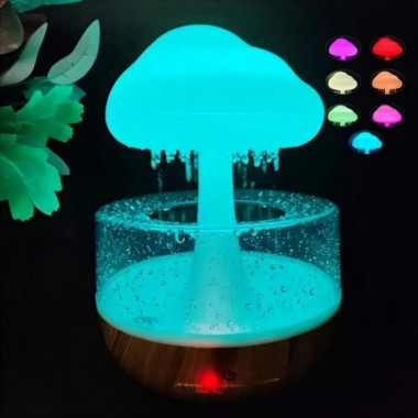 Увлажнитель воздуха – ночник Грибок с эффектом дождя, MUSHROOM Cloud Rain Humidifier (213438)