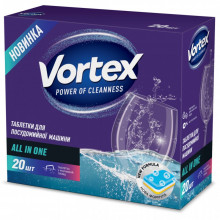 Таблетки для посудомоечных машин Vortex All in 1 20 шт. (4823071618587) (230438)