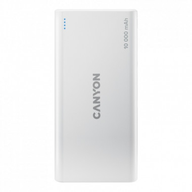 Батарея универсальная Canyon PB-108 10000mAh, Input 5V/2A, Output 5V/2.1A(Max), white (CNE-CPB1008W) (238438)