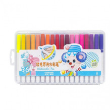 Фломастер - кисточка "Water color pen" 36 цветов 228-36 в пластиковом боксе Синий