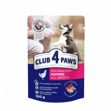 Влажный корм для собак Club 4 Paws для щенков с курицей в желе 100 г (4820083908897) (208738)