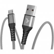 Дата кабель USB 2.0 AM to Micro 5P 1.0m Flex Gray Pixus (4897058531145) (341838)