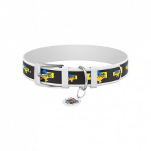 Ошейник для животных WAUDOG Design с QR паспортом "Дом" XL Ш 35 мм Д 46-59 см (белый) (3606-0230-15) (308938)