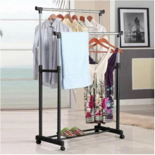 Телескопическая стойка-вешалка для одежды и обуви в гардеробную Double Pole Clothes Horse Mini (340248)