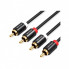 Кабель мультимедийный 2xRCA M to 2xRCA M 1.0m black Vention (VAB-R06-B100) (344248)