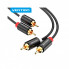 Кабель мультимедийный 2xRCA M to 2xRCA M 1.0m black Vention (VAB-R06-B100) (344248)