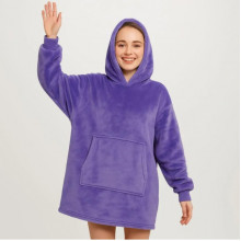 Толстовка-плед с капюшоном Huggle Hoodie Ultra Plush Blanket | Плюшевая кофта | Плед с рукавами Oversize Фиолетовый (259448)