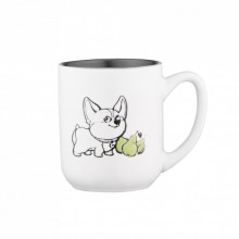 Чашка Ardesto Corgi, 380мл, кераміка, біло-сірий (AR3054) (291748)