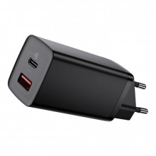 Зарядное устройство Baseus 2xUSB 65W GaN (USB-C+USB-A) black (CCGAN2L-B01) (201948)