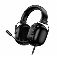 Накладные проводные наушники HOCO W113 с USB, 50 мм динамиками и съемным микрофоном Черные (342948)