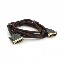 Кабель мультимедийный DVI M to DVI M 3.0m 24+1pin black/red Merlion (YT-DVI(M)/(M)NY/RD-3.0m) (320358)